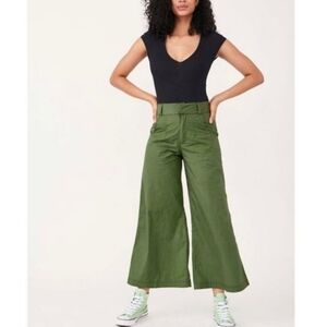 Olive Green Wide Leg Pants